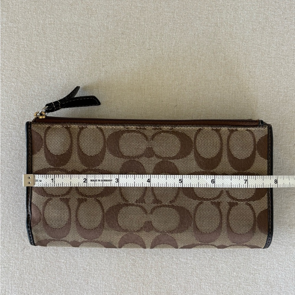 Vintage Coach wallet Y2K canvas leather tan beige brown - Picture 7 of 10